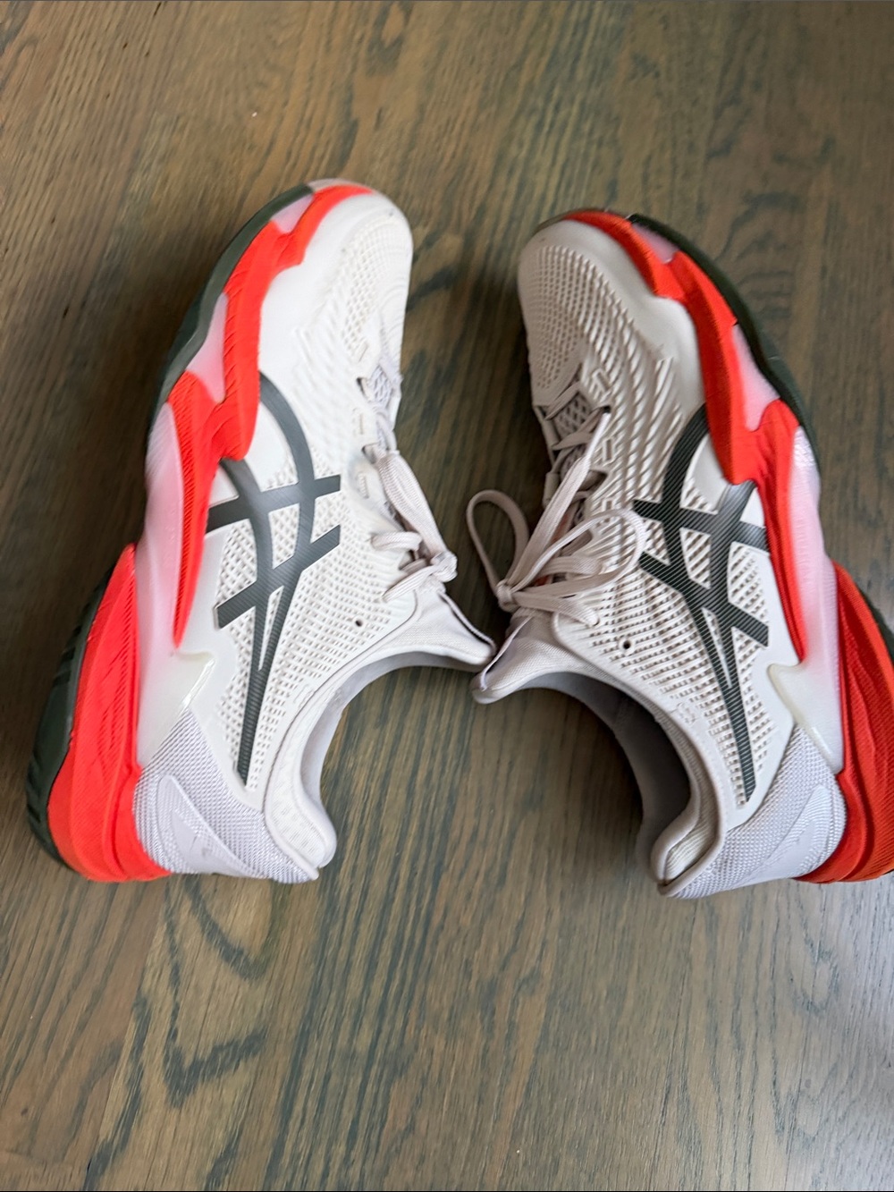 ASICS White tennis shoes with Orange Accents - Picture 8 of 8